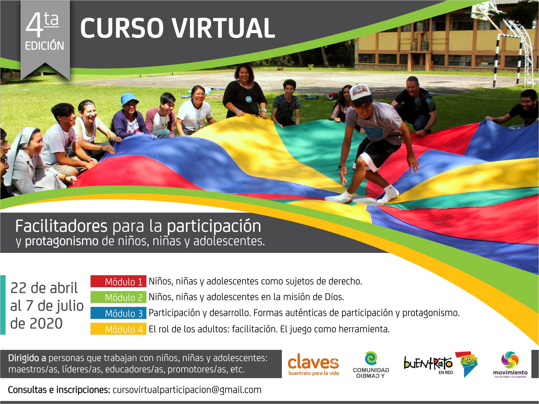 Curso virtual «Facilitadores para la participación y protagonismo de niños, niñas y adolescentes»