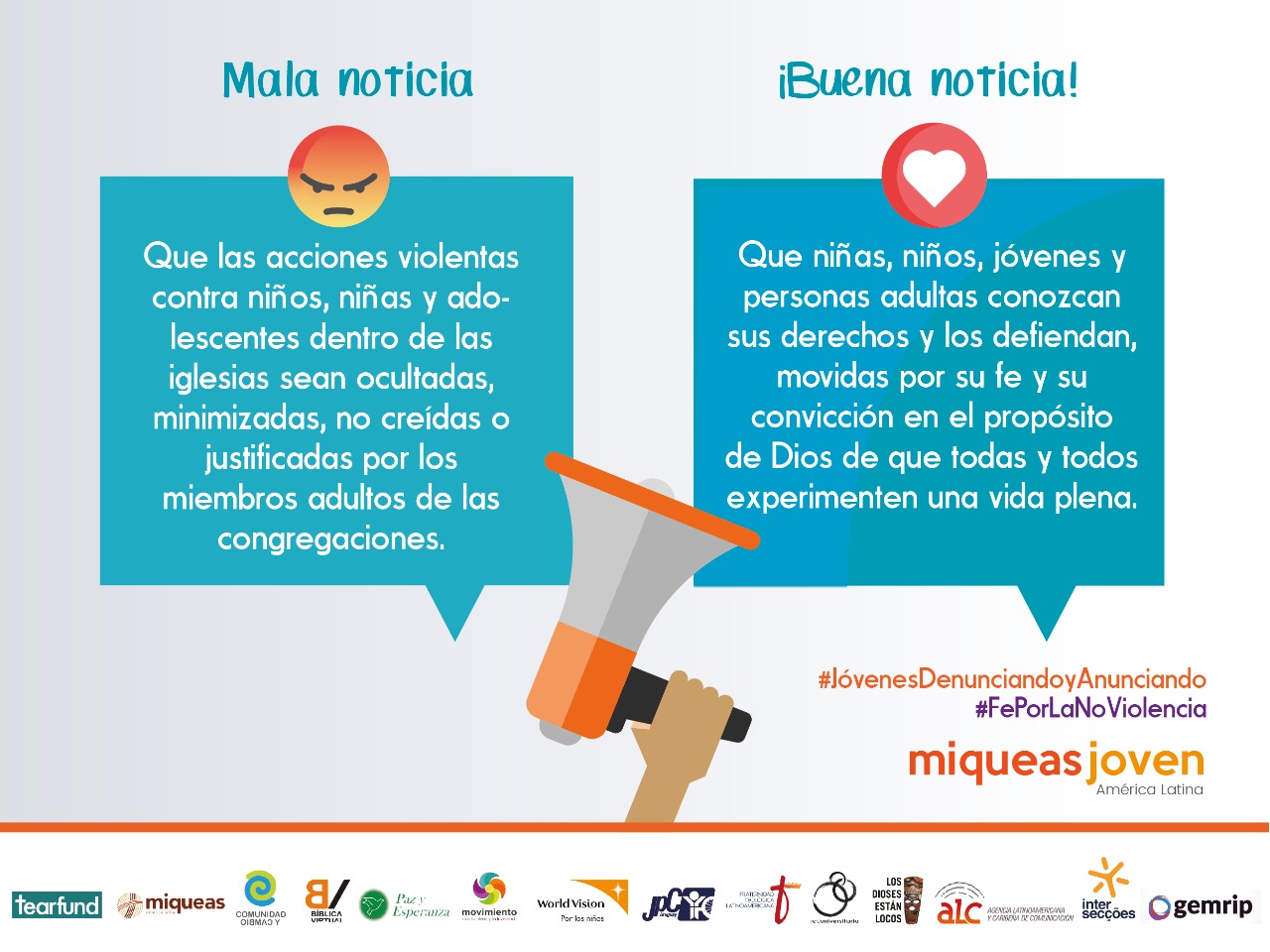 Día número 3 de la campaña “Jóvenes de Fe por la No violencia”